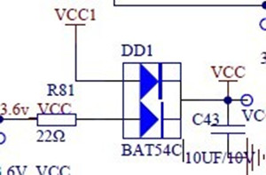 bat54c參數,5V轉3.3V,電路